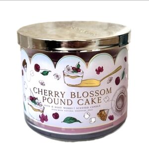 Bath & Body Works Cherry Blossom Pound Cake Candle 3 Wick Candle